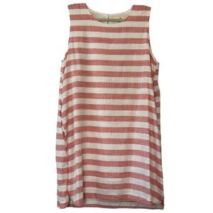 Cotton Bleu NWT Women’sSleeveless Linen Blend Striped Shift Dress  Sz‎ L